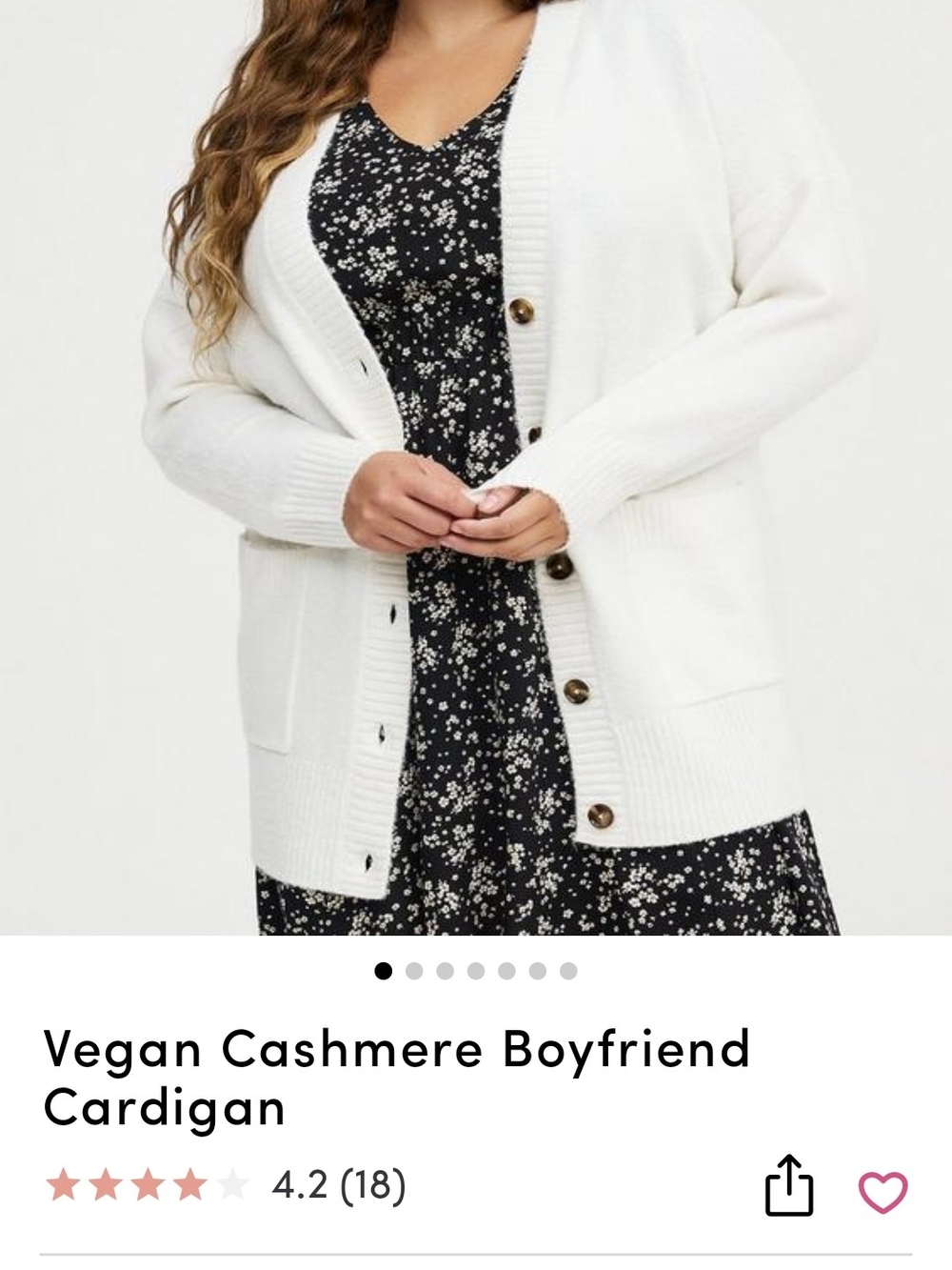 torrid White Vegan Cashmere Boyfriend Cardigan